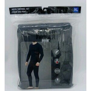 Rugged Frontier Thermal Underwear Set Long Johns Top Bottom Cold Winter Black XL